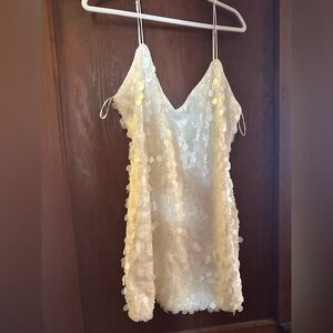 Meshki Ivory Sequin Mini Dress